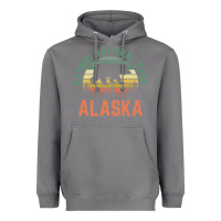 Storm katmai national park alaska bear hiking travel nature retro pullover h Heavyweight Hoodie - linhVisuals