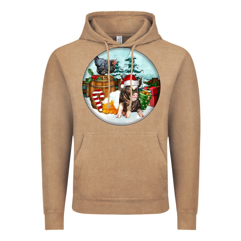 Christmas Pig With Chicken Vintage Hoodie by FaDigitalArtStudio | Teevron