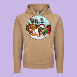 Christmas Pig With Chicken Vintage Hoodie Designed By Fadigitalartstudio