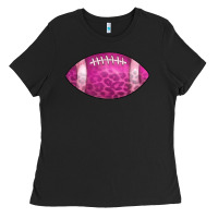 Black american football pink Ladies Tee - CowCowDesign