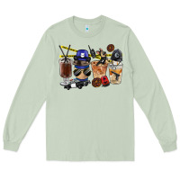 Matcha Police Coffee Cups Long Sleeve Tee - FaDigitalArtStudio