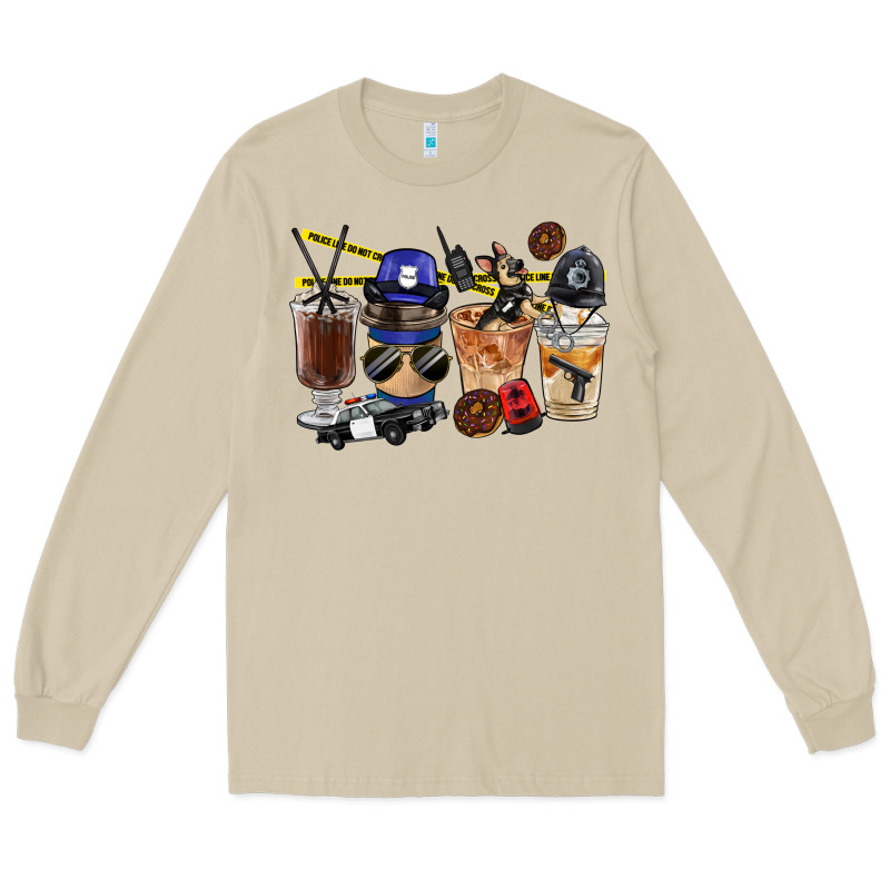 Police Coffee Cups Long Sleeve Tee by FaDigitalArtStudio | Teevron