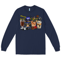 Navy Police Coffee Cups Long Sleeve Tee - FaDigitalArtStudio