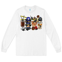 White Police Coffee Cups Long Sleeve Tee - FaDigitalArtStudio
