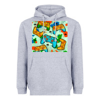Heather Grey gaming controller Heavyweight Hoodie - JahusDesignShop
