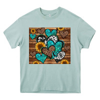 Arona turquoise sunflower hearts Heavy Core Tee - Jasminsmagicworld