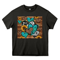 Asphalt turquoise sunflower hearts Heavy Core Tee - Jasminsmagicworld