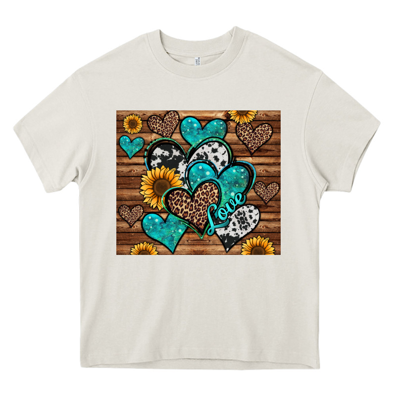 Turquoise Sunflower Hearts Heavy Core Tee by Jasminsmagicworld | Teevron