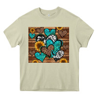 Mossy turquoise sunflower hearts Heavy Core Tee - Jasminsmagicworld
