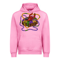 Fuchsia Pink mardi gras craw fish king cake with leopard Urban Hoodie - RanaPortraitStore