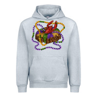 Heather Grey mardi gras craw fish king cake with leopard Urban Hoodie - RanaPortraitStore