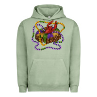 Pigment Oil Green mardi gras craw fish king cake with leopard Urban Hoodie - RanaPortraitStore