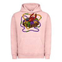 Pigment Salmon mardi gras craw fish king cake with leopard Urban Hoodie - RanaPortraitStore
