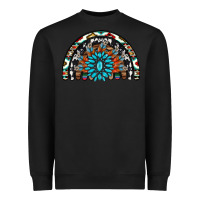 Black western turquoise aztec cowhide serape  rainbows Heavyweight Sweatshirt - AdoDesignShop