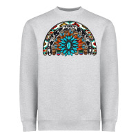 Heather Grey western turquoise aztec cowhide serape  rainbows Heavyweight Sweatshirt - AdoDesignShop