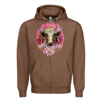 Chestnut v.d lotus and cow Zipper Hoodie - AdoDesignShop