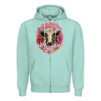 Seafoam v.d lotus and cow Zipper Hoodie - AdoDesignShop