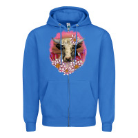 True Royal v.d lotus and cow Zipper Hoodie - AdoDesignShop