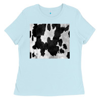 Baby Blue Black White Cowhide Tumbler Ladies Tee - CowCowDesign