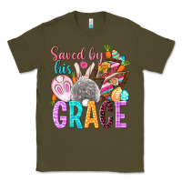 Army Green Saved by his grace Easter Day Classic Tee - HowdyJamesFarm