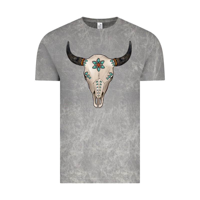 Turquoise Bull Skull Vintage Tee by Jasminsmagicworld | Teevron