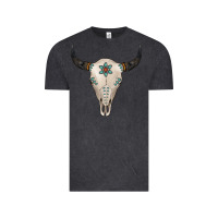 Vintage Black Turquoise Bull Skull Vintage Tee - Jasminsmagicworld