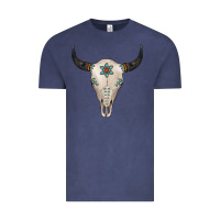 Vintage Denim Turquoise Bull Skull Vintage Tee - Jasminsmagicworld