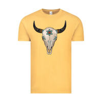 Vintage Mustard Turquoise Bull Skull Vintage Tee - Jasminsmagicworld