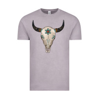 Vintage Zinc Turquoise Bull Skull Vintage Tee - Jasminsmagicworld