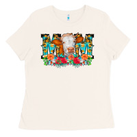 Bone Mom Cow Flowers Ladies Tee - CowCowDesign