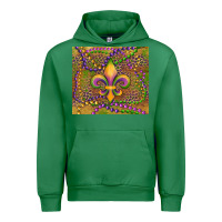Emerald mardi gras fleur de lis Urban Hoodie - RanaPortraitStore