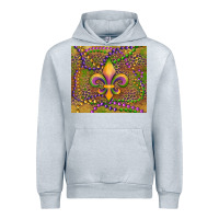 Heather Grey mardi gras fleur de lis Urban Hoodie - RanaPortraitStore