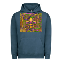 Pigment Midnight Navy mardi gras fleur de lis Urban Hoodie - RanaPortraitStore