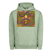 Pigment Oil Green mardi gras fleur de lis Urban Hoodie - RanaPortraitStore