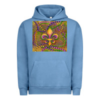 Pigment Pebble Blue mardi gras fleur de lis Urban Hoodie - RanaPortraitStore