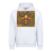 White mardi gras fleur de lis Urban Hoodie - RanaPortraitStore