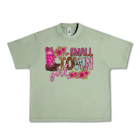 Oil Green small town girl with flowers bbs Urban Heavy Tee - BundleAndBundleShop