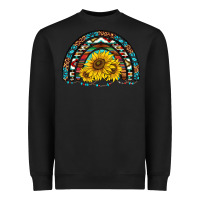Black western sunflowers aztec leopard serape  rainbows Heavyweight Sweatshirt - AdoDesignShop