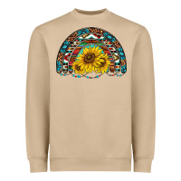 Western Sunflowers Aztec Leopard Serape  Rainbows Heavyweight Sweatshirt | Teevron