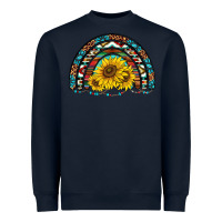 Navy western sunflowers aztec leopard serape  rainbows Heavyweight Sweatshirt - AdoDesignShop