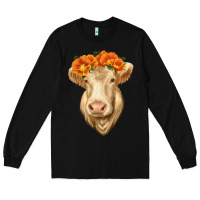Black Charolais Cow Long Sleeve Tee - RanaPortraitStore