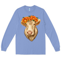 Colony Blue Charolais Cow Long Sleeve Tee - RanaPortraitStore