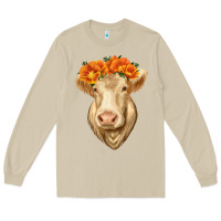 Mushroom Charolais Cow Long Sleeve Tee - RanaPortraitStore