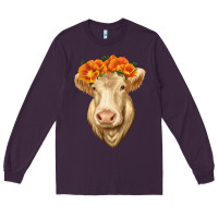 Plum Charolais Cow Long Sleeve Tee - RanaPortraitStore