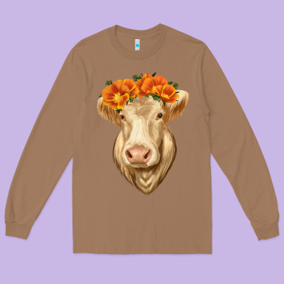 Charolais Cow Long Sleeve Tee Designed By Ranaportraitstore