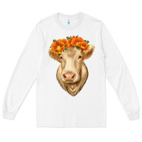 White Charolais Cow Long Sleeve Tee - RanaPortraitStore