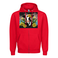 Red cow cactus and sunflower Zipper Hoodie - AdoDesignShop