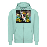 Seafoam cow cactus and sunflower Zipper Hoodie - AdoDesignShop