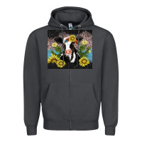 Smoke cow cactus and sunflower Zipper Hoodie - AdoDesignShop