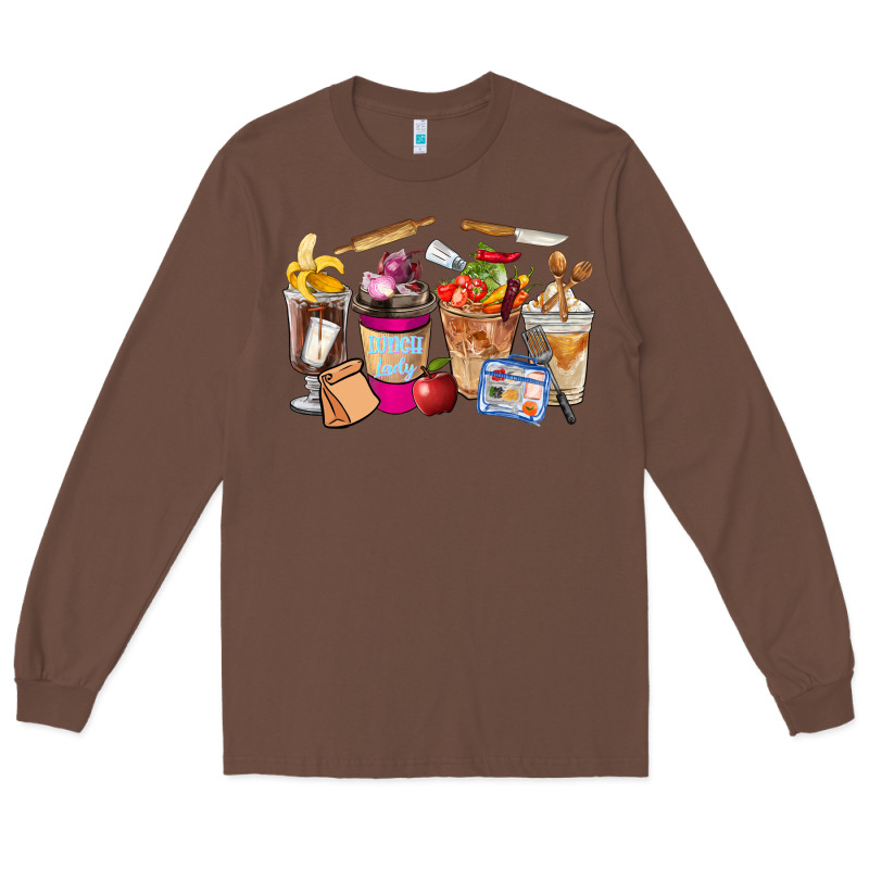 Lunch Lady Coffee Cups Long Sleeve Tee by FaDigitalArtStudio | Teevron